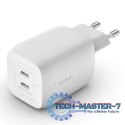 Podwójna ładowarka ścienna USB-C GaN z PPS 65 W Biała
