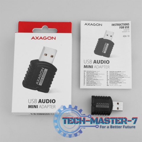 ADA-10 Zewnętrzna karta dzwiękowa MINI, USB 2.0, 48kHz/16-bit stereo, USB-A ADA-10 Zewnętrzna karta dzwiękowa MINI, USB 2.0, 48kHz/16-bit stereo, USB-A