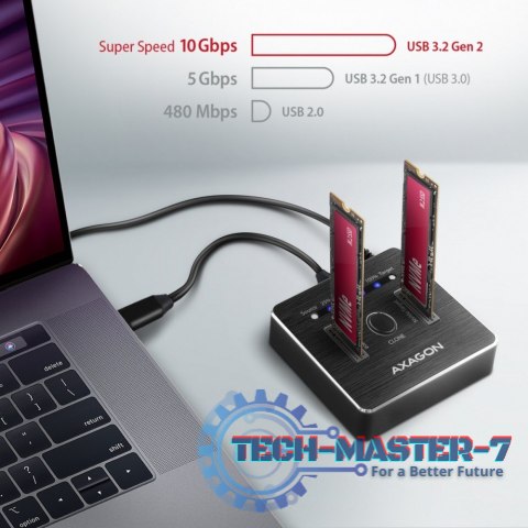 ADSA-M2C Stacja dokująca, USB-C 3.2 Gen 2 - 2x M.2 NVMe SSD CLONE MASTER ADSA-M2C Stacja dokująca, USB-C 3.2 Gen 2 - 2x M.2 NVMe SSD CLONE MASTER