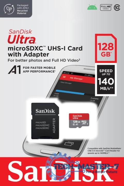 Karta Ultra microSDXC 128GB 140MB/s A1 + Adapter SD Karta Ultra microSDXC 128GB 140MB/s A1 + Adapter SD