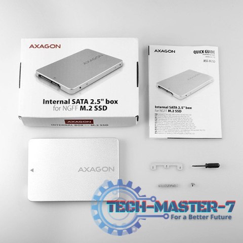 RSS-M2SD Wewnętrzna obudowa 2.5" z interfejsem SATA do dysków SSD M.2 SATA, srebrny RSS-M2SD Wewnętrzna obudowa 2.5" z interfejsem SATA do dysków SSD M.2 SATA, srebrny