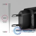 ACU-DPQ65 Ładowarka sieciowa, GaN 65W, 3x port (USB-A + dual USB-C), PD3.0/QC4+/PPS/Apple, czarna