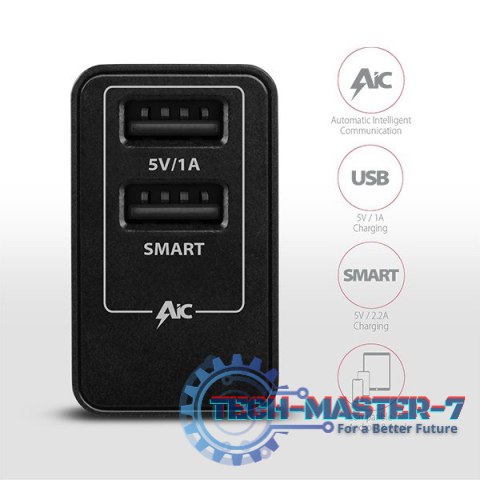 ACU-DS16 Ładowarka sieciowa, SMART 16W, 2x port USB-A, 5V/2.2A + 5V/1A ACU-DS16 Ładowarka sieciowa, SMART 16W, 2x port USB-A, 5V/2.2A + 5V/1A