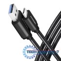 BUCM3-AM20AB Kabel USB-C - USB-A 3.2 Gen 1, 2m, 3A, ALU, oplot, czarny