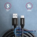 BUCM3-AM20AB Kabel USB-C - USB-A 3.2 Gen 1, 2m, 3A, ALU, oplot, czarny