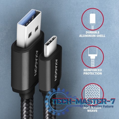 BUCM3-AM20AB Kabel USB-C - USB-A 3.2 Gen 1, 2m, 3A, ALU, oplot, czarny BUCM3-AM20AB Kabel USB-C - USB-A 3.2 Gen 1, 2m, 3A, ALU, oplot, czarny
