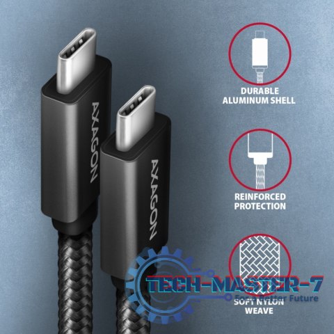 BUCM32-CM20AB Kabel USB-C - USB-C 3.2 Gen 2, 2m, PD 100W, 5A, 4K HD, ALU, oplot, czarny BUCM32-CM20AB Kabel USB-C - USB-C 3.2 Gen 2, 2m, PD 100W, 5A, 4K HD, ALU, oplot, czarny