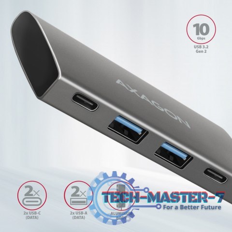 HMC-4G2 Hub USB Gen2 10Gbps, 2x USB-A + 2x USB-C, 13cm USB-C kabel HMC-4G2 Hub USB Gen2 10Gbps, 2x USB-A + 2x USB-C, 13cm USB-C kabel