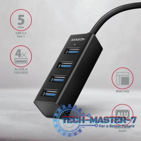 HUE-M1AL Hub 4-portowy Mini metalowy USB 3.2 Gen 1, 1.2m USB-A kabel HUE-M1AL Hub 4-portowy Mini metalowy USB 3.2 Gen 1, 1.2m USB-A kabel