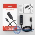 HUE-M1AL Hub 4-portowy Mini metalowy USB 3.2 Gen 1, 1.2m USB-A kabel
