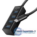 HUE-M1C Hub 4-portowy Mini metalowy USB 3.2 Gen 1, 20cm USB-C kabel