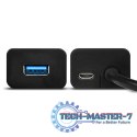 HUE-S2BL Hub 4-portowy USB 3.2 Gen 1 charging hub, 1.2m kabel, microUSB dodatkowe zasilanie