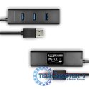HUE-S2BL Hub 4-portowy USB 3.2 Gen 1 charging hub, 1.2m kabel, microUSB dodatkowe zasilanie