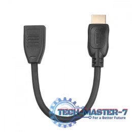 Kabel HDMI F-M 15 cm v2.0. przedłużacz