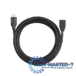 Kabel HDMI v2.0 F-M pozłacany 3m przedłużacz