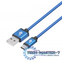 Kabel USB-USB C 1.5m niebieski sznurek premium