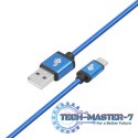 Kabel USB-USB C 1.5m niebieski sznurek premium