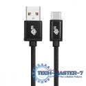 Kabel USB-USB C 3 m. czarny sznurek