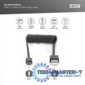 Kabel spiralny USB A/USB C, USB 2.0, PD 60W, max. 1m Czarny
