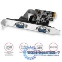 PCEA-S2N Kontroler PCIe 2x port szeregowy RS232 250 Kbps, w zestawie SP & LP