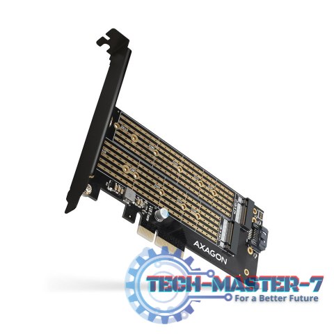 PCEM2-D Adapter wewnętrzny PCIe x4, 1x M.2 NVMe M-key + 1x SATA B-key slot, SP & LP