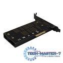PCEM2-DC Adapter wewnętrzny PCIe x4, 1x M.2 NVMe M-key + 1x SATA B-key slot, chłodnica, SP & LP + radiator