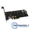 PCEM2-DC Adapter wewnętrzny PCIe x4, 1x M.2 NVMe M-key + 1x SATA B-key slot, chłodnica, SP & LP + radiator