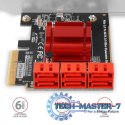 PCES-SA6 Kontroler PCIe 6x wewnętrzny port SATA 6G, ASM1166, SP & LP
