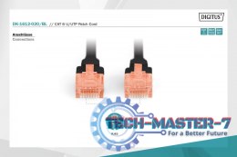 Patch cord U/UTP kat.6 PVC 2m czarny
