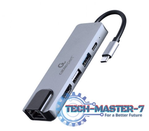 Adapter wieloportowy USB-C 5w1, PD, HDMI, USB 3.1, USB 2.0, LAN