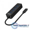 HUB USB-C; 4x USB-A 3.1; Aktywny; 10W; H1117B