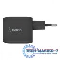 Ładowarka podwójna ścienna 45W USB-C GAN z PPS czarna