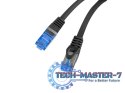 Patchcord kat.6a S/FTP LSZH CCA 0.25m czarny fluke
