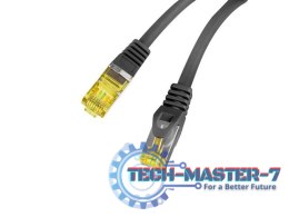 Patchcord kat.6a S/FTP LSZH CU 0.25m fluke passed czarny