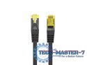 Patchcord kat.6a S/FTP LSZH CU 0.5m fluke passed czarny