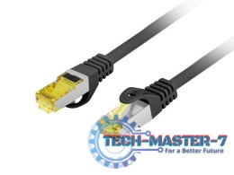 Patchcord kat.6a S/FTP LSZH CU 1m fluke passed czarny