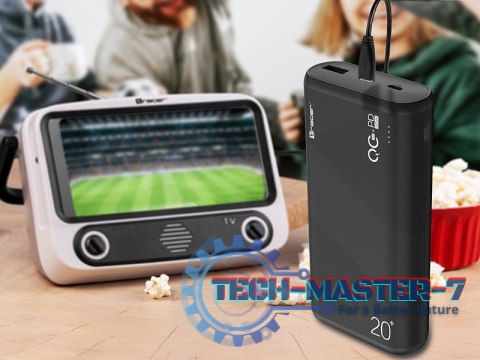 Powerbank Amos 20000mAh QC3.0-PD20W BK czarny Powerbank Amos 20000mAh QC3.0-PD20W BK czarny