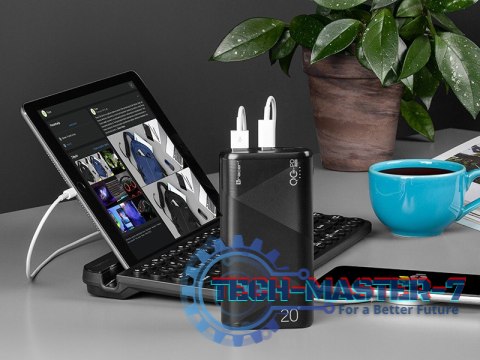 Powerbank Amos 20000mAh QC3.0-PD20W BK czarny Powerbank Amos 20000mAh QC3.0-PD20W BK czarny