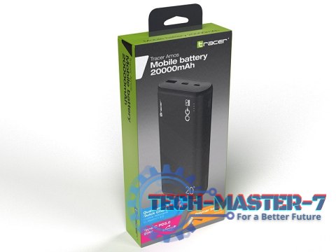 Powerbank Amos 20000mAh QC3.0-PD20W BK czarny Powerbank Amos 20000mAh QC3.0-PD20W BK czarny