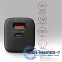 ACU-PQ30 Ładowarka sieciowa, PD & QC 30W, QC3.0,4.0/AFC/FCP/PPS/Apple, Czarna
