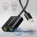 ADA-12 Zewnętrzna karta dzwiękowa USB 2.0 48kHz/16-bit stereo, metal, kabel USB-A 15 cm