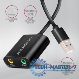 ADA-12 Zewnętrzna karta dzwiękowa USB 2.0 48kHz/16-bit stereo, metal, kabel USB-A 15 cm