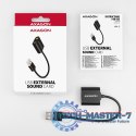 ADA-12 Zewnętrzna karta dzwiękowa USB 2.0 48kHz/16-bit stereo, metal, kabel USB-A 15 cm