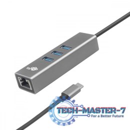 Adapter USB C - RJ45 + 3xUSB A - 1000 Mb/s
