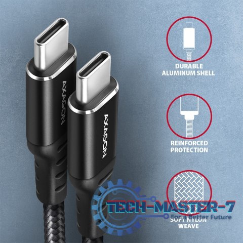 BUCM-CM20AB Kabel USB-C - USB-C 2.0, 2m, PD 60W, 3A, ALU, oplot Czarny BUCM-CM20AB Kabel USB-C - USB-C 2.0, 2m, PD 60W, 3A, ALU, oplot Czarny