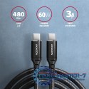 BUCM-CM30AB Kabel USB-C - USB-C 2.0, 3m, PD 60W, 3A, ALU, oplot, Czarny