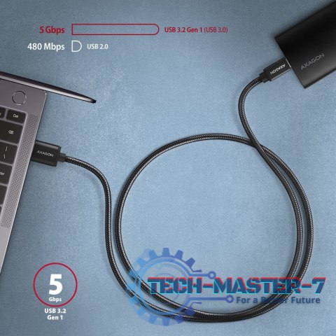BUCM3-AM15AB Kabel USB-C - USB-A, 1.5m, USB 3.2 Gen 1 3A, ALU, oplot, czarny BUCM3-AM15AB Kabel USB-C - USB-A, 1.5m, USB 3.2 Gen 1 3A, ALU, oplot, czarny