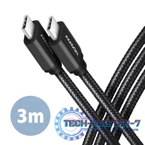 BUCM3-CM30AB Kabel USB-C - USB-C, 3.0m, PD 60W, 3A, ALU, oplot, czarny