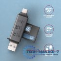 CRE-DAC Czytnik kart zewnętrzny USB3.2 Gen 1 Type-C + Type-A SD/microSD