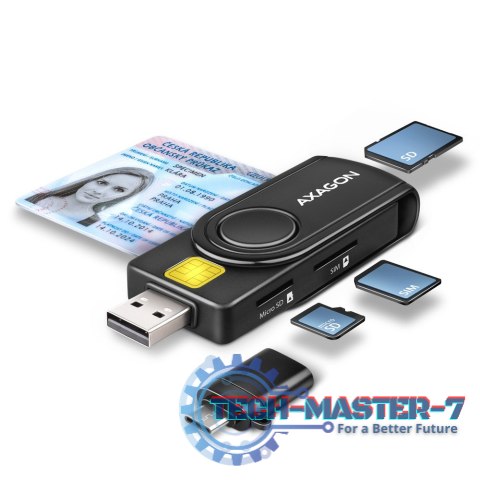 CRE-SMP2A Czytnik kart identyfikacyjnych & SD/microSD/SIM card PocketReader USB
